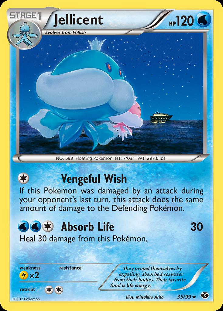 Pokémon-kaart Jellicent 35/99 Rare uit de set Next Destinies Hoofdafbeelding