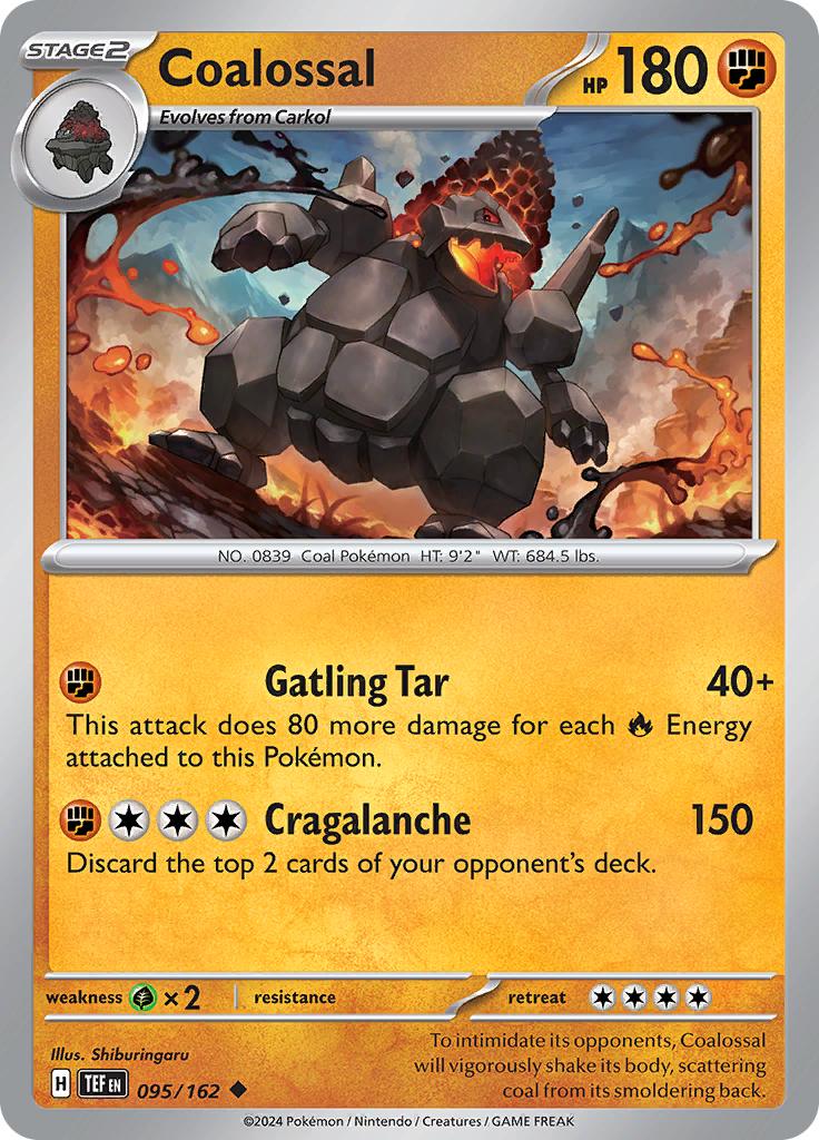 Pokémon-kaart Coalossal 095/162 Uncommon uit de set Temporal Forces