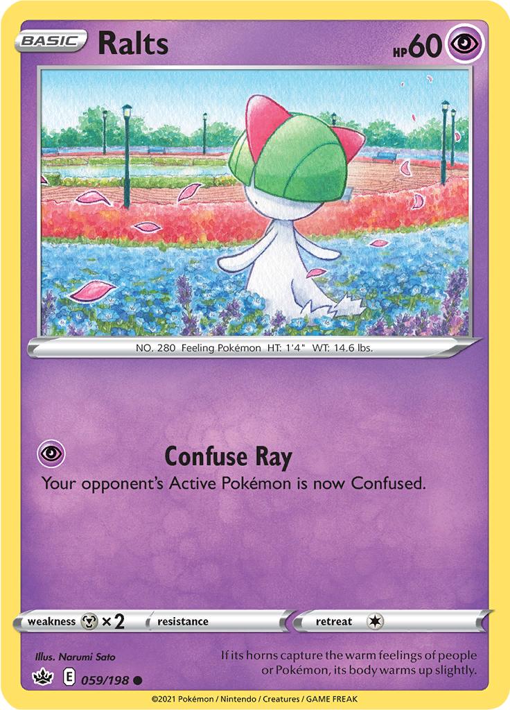 Pokémon-kaart Ralts 059/198 Common uit de set Chilling Reign Imagen principal del producto