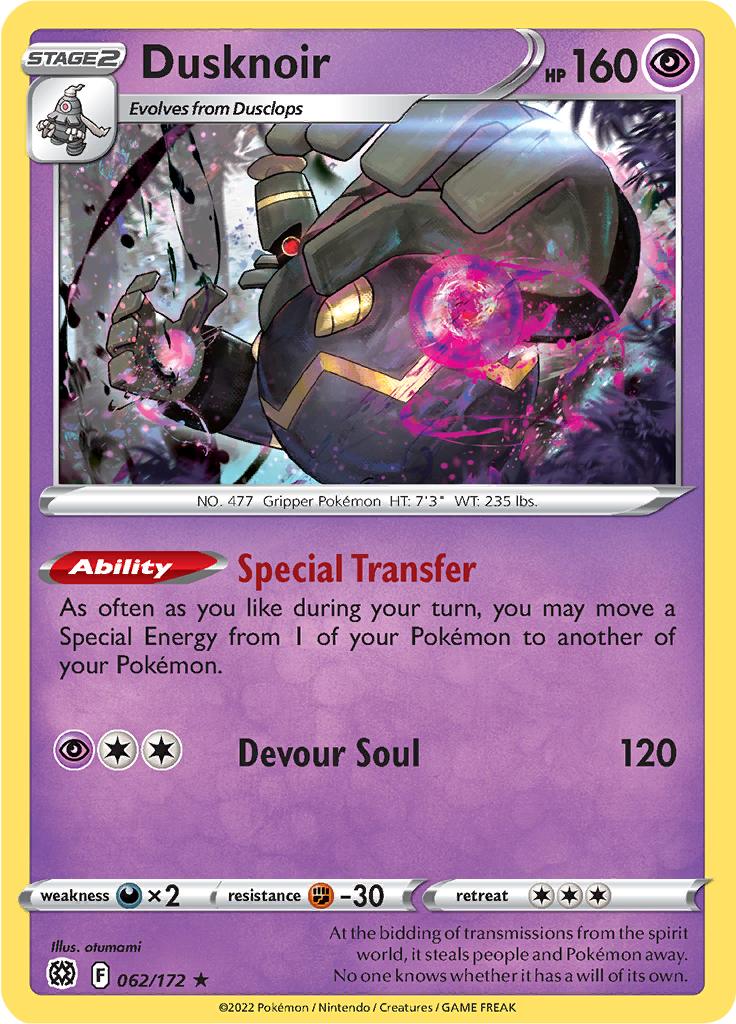 Pokémon-kaart Dusknoir 062/172 Holo Rare uit de set Brilliant Stars Hoofdafbeelding