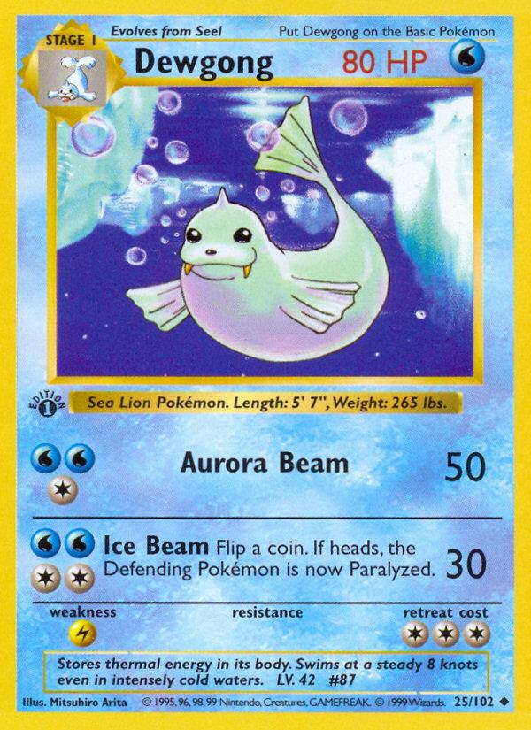 Pokémon-kaart Dewgong 25/102 Uncommon uit de set Base Set Hoofdafbeelding
