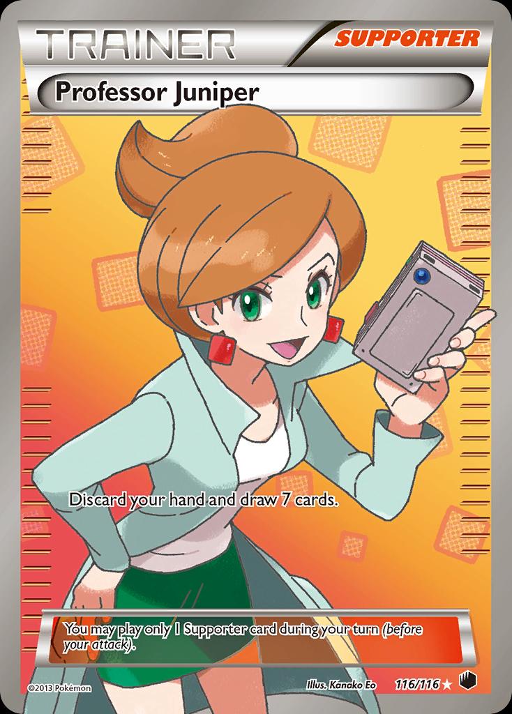 Pokémon-kaart Professor Juniper 116/116 Ultra Rare uit de set Plasma Freeze