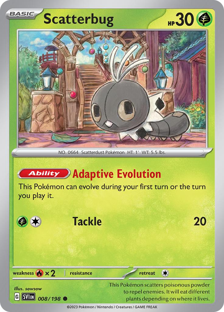 Pokémon-kaart Scatterbug 008/198 Common uit de set Scarlet & Violet