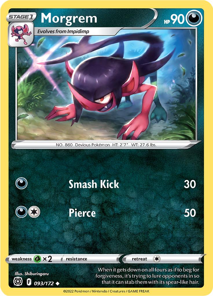 Pokémon-kaart Morgrem 093/172 Uncommon uit de set Brilliant Stars