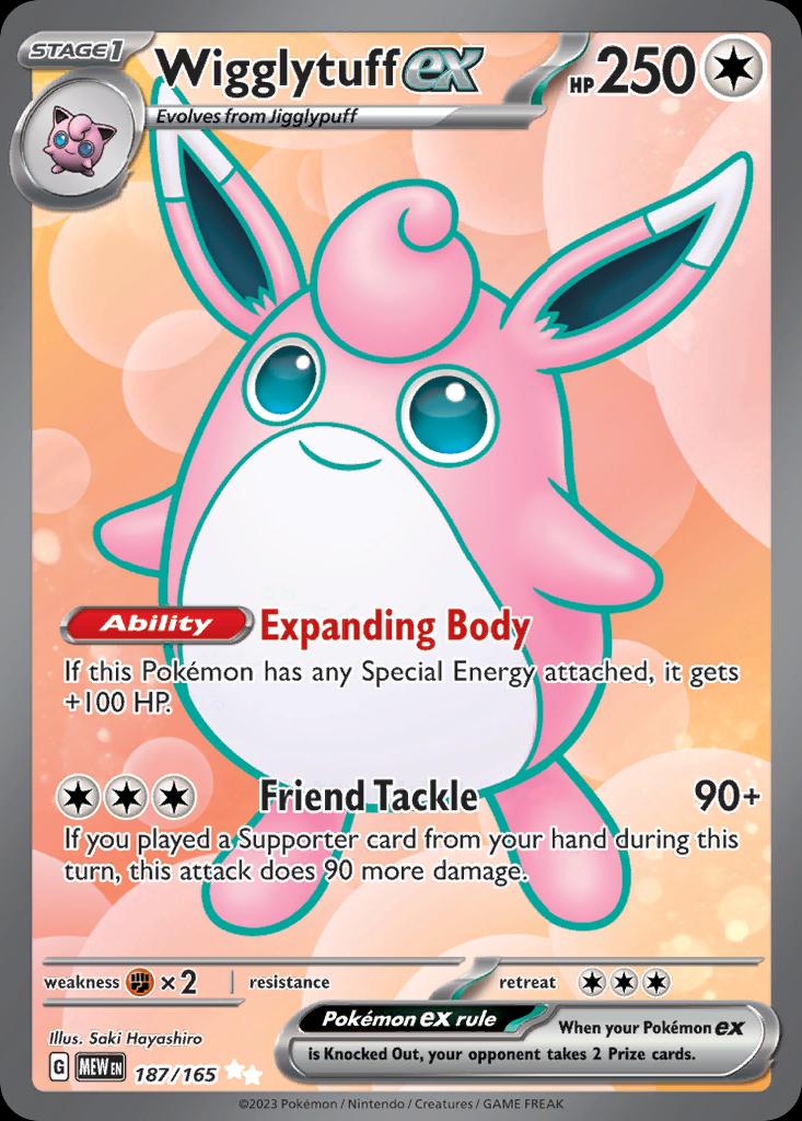 Pokémon-kaart Wigglytuff ex 187/165 Ultra Rare uit de set 151 Hoofdafbeelding