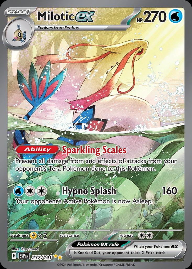 Pokémon-kaart Milotic ex 237/191 Special Illustration Rare uit de set Surging Sparks