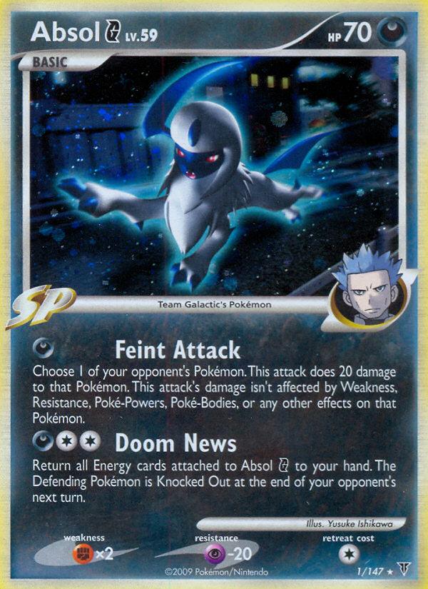 Pokémon-kaart Absol G 1/147 Holo Rare uit de set Supreme Victors Image principale du produit