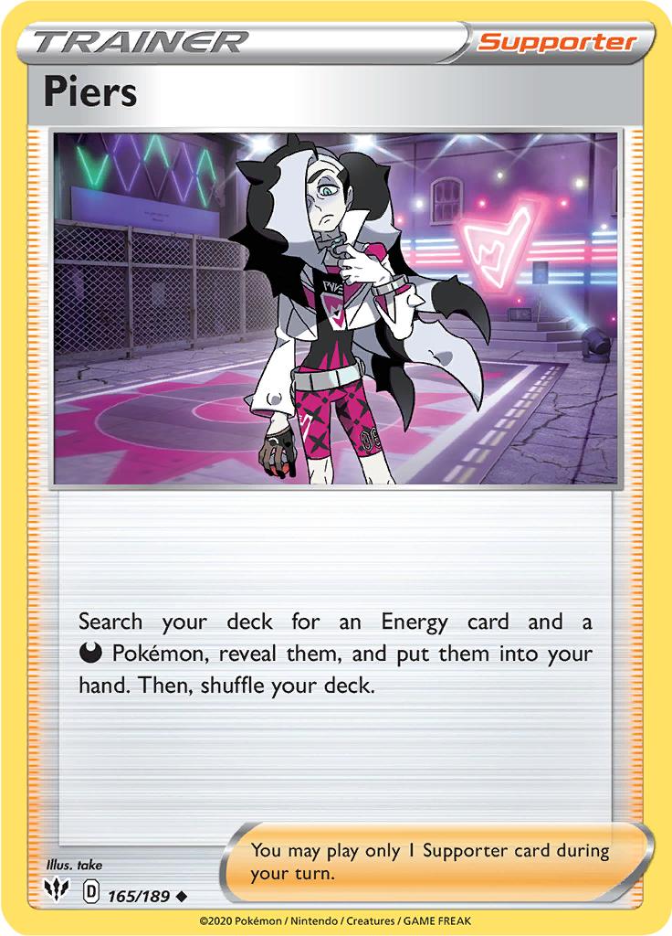 Pokémon-kaart Piers 165/189 Uncommon uit de set Darkness Ablaze Hoofdafbeelding
