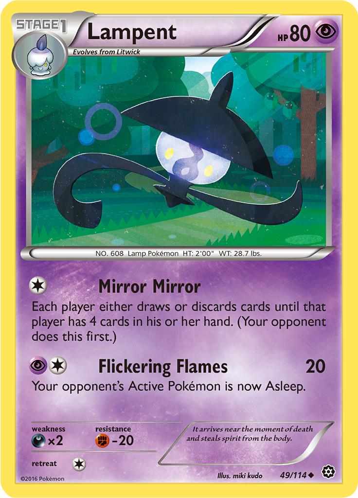 Pokémon-kaart Lampent 49/114 Uncommon uit de set Steam Siege Imagen principal del producto