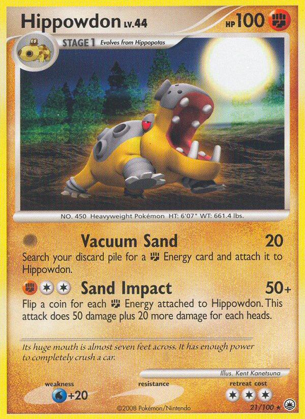 Pokémon-kaart Hippowdon 21/100 Rare uit de set Majestic Dawn