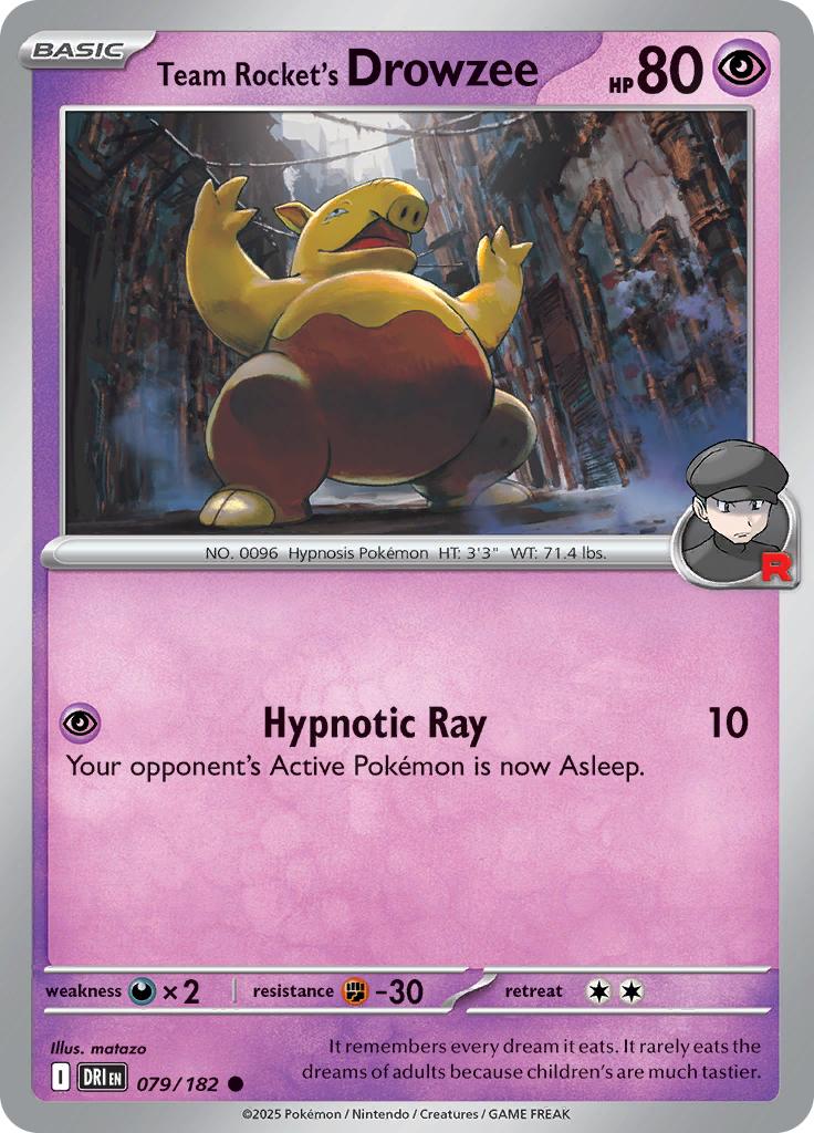 Pokémon-kaart Team Rocket's Drowzee 079/182 Common uit de set Destined Rivals