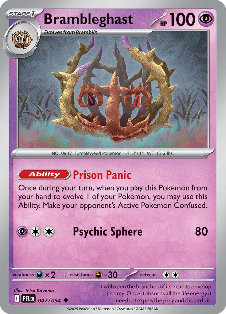 Pokémon-kaart Brambleghast 047/094 Uncommon uit de set Phantasmal Flames