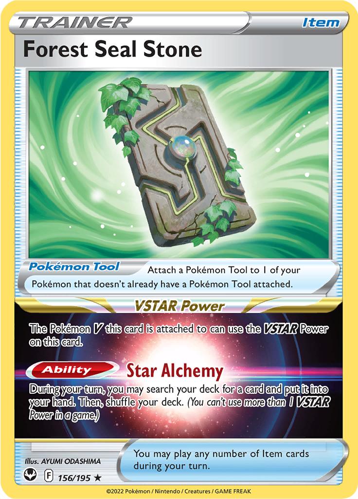 Pokémon-kaart Forest Seal Stone 156/195 Holo Rare uit de set Silver Tempest Hoofdafbeelding