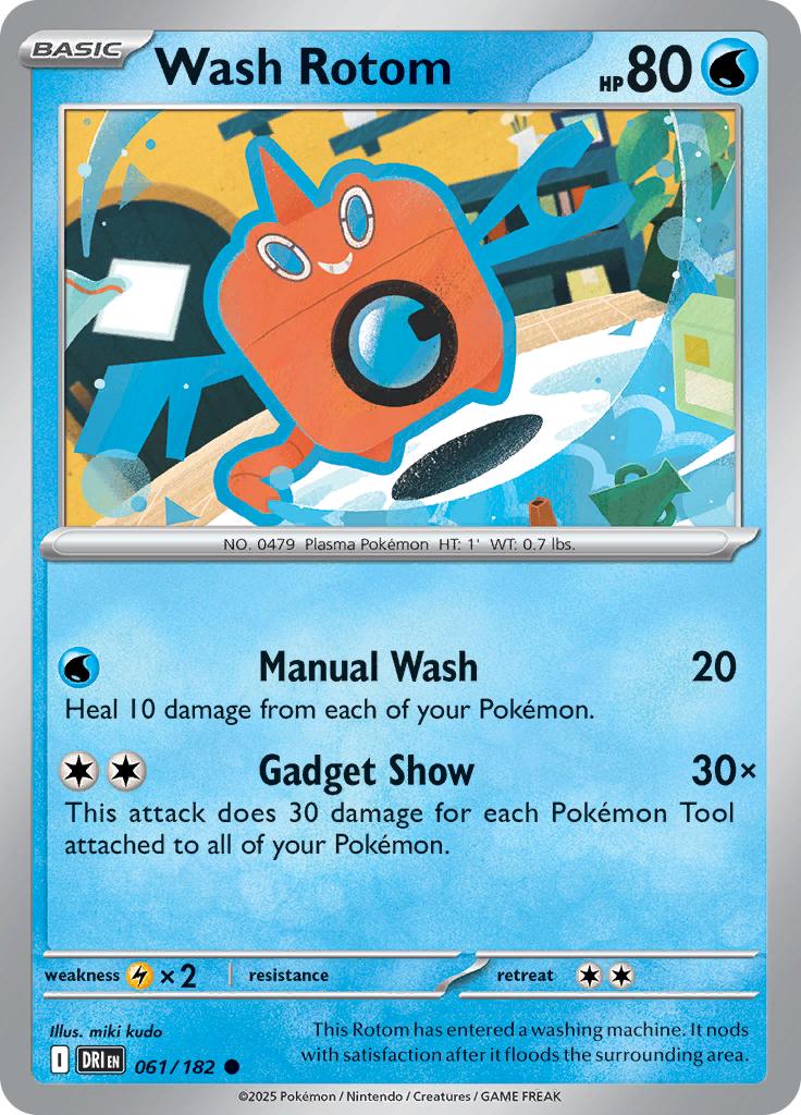 Pokémon-kaart Wash Rotom 061/182 Common uit de set Destined Rivals
