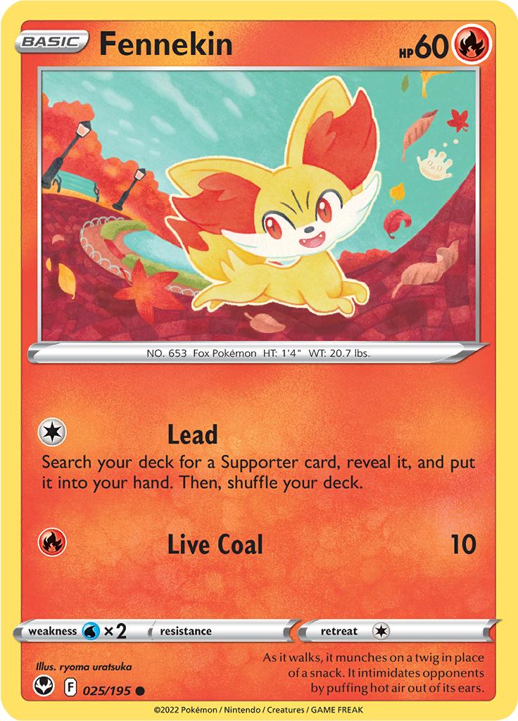 Pokémon-kaart Fennekin 025/195 Common uit de set Silver Tempest Hoofdafbeelding