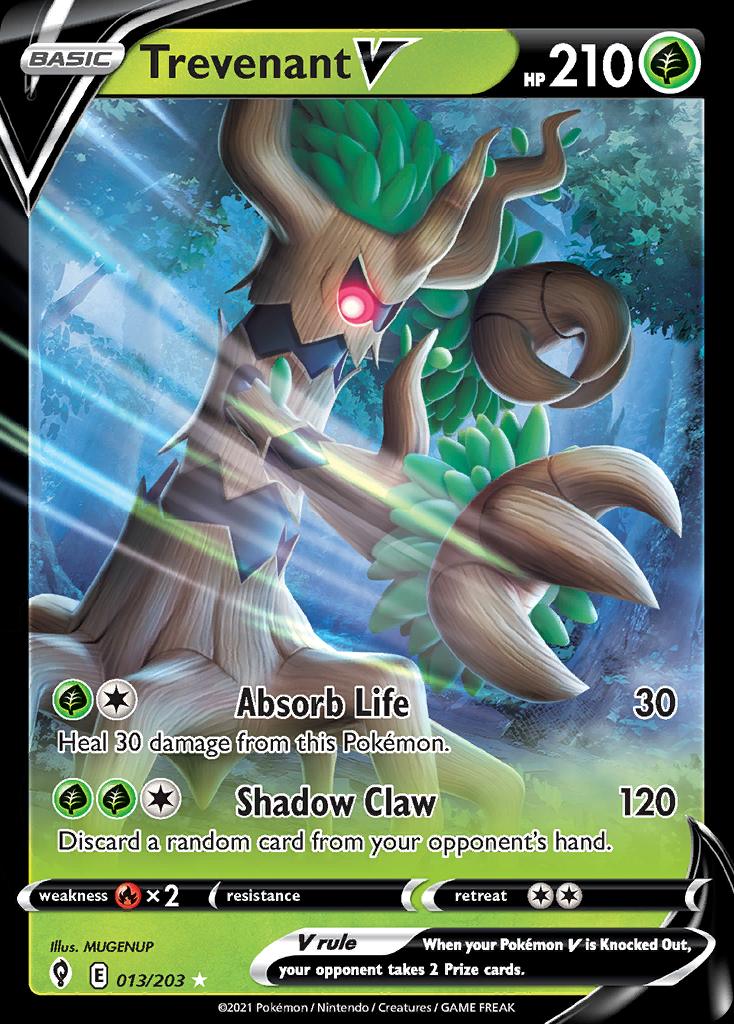 Pokémon-kaart Trevenant V 013/203 Ultra Rare uit de set Evolving Skies