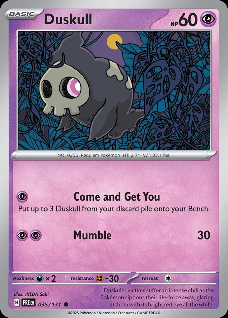 Pokémon-kaart Duskull 035/131 Common uit de set Prismatic Evolutions
