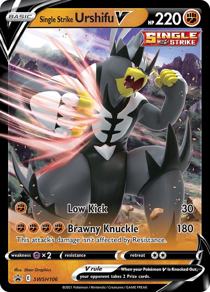 Pokémon-kaart Single Strike Urshifu V SWSH106 Promo uit de set SWSH Black Star Promos Image principale du produit