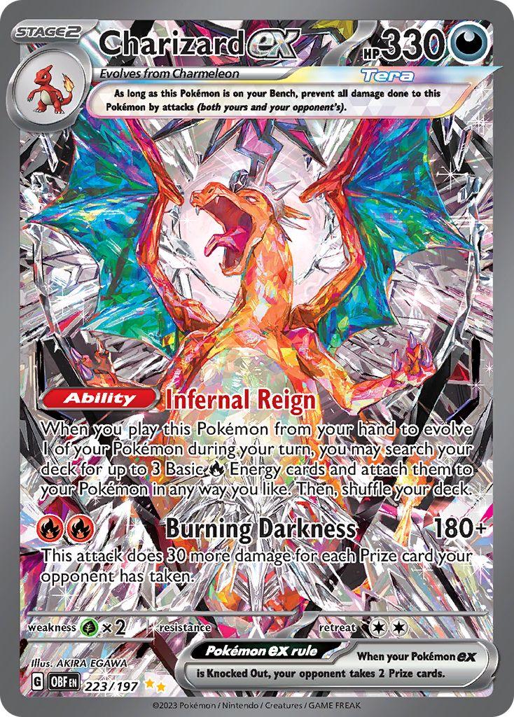 Pokémon-kaart Charizard ex 223/197 Special Illustration Rare uit de set Obsidian Flames