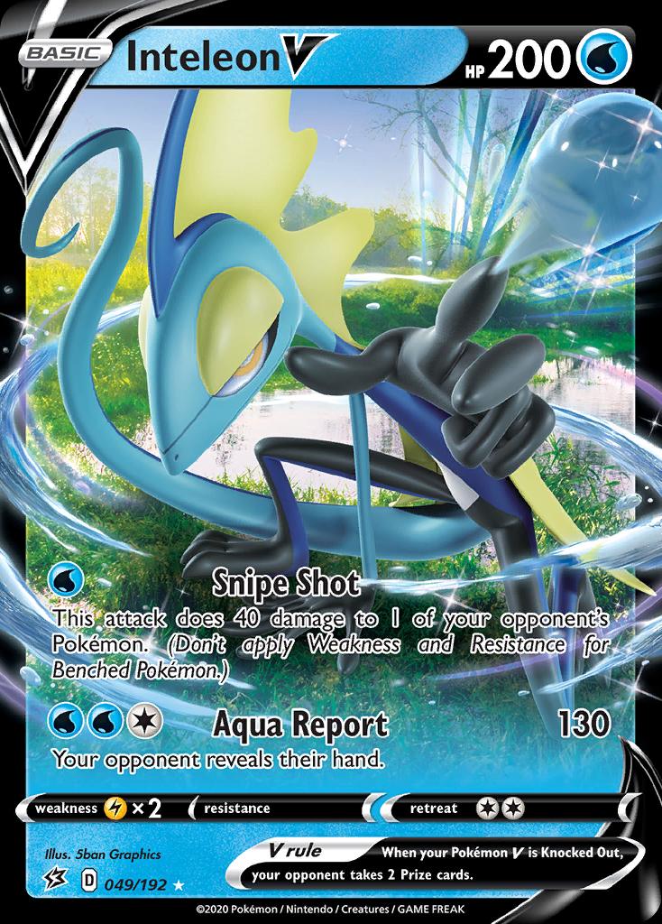 Pokémon-kaart Inteleon V 49/192 Ultra Rare uit de set Rebel Clash Imagen principal del producto