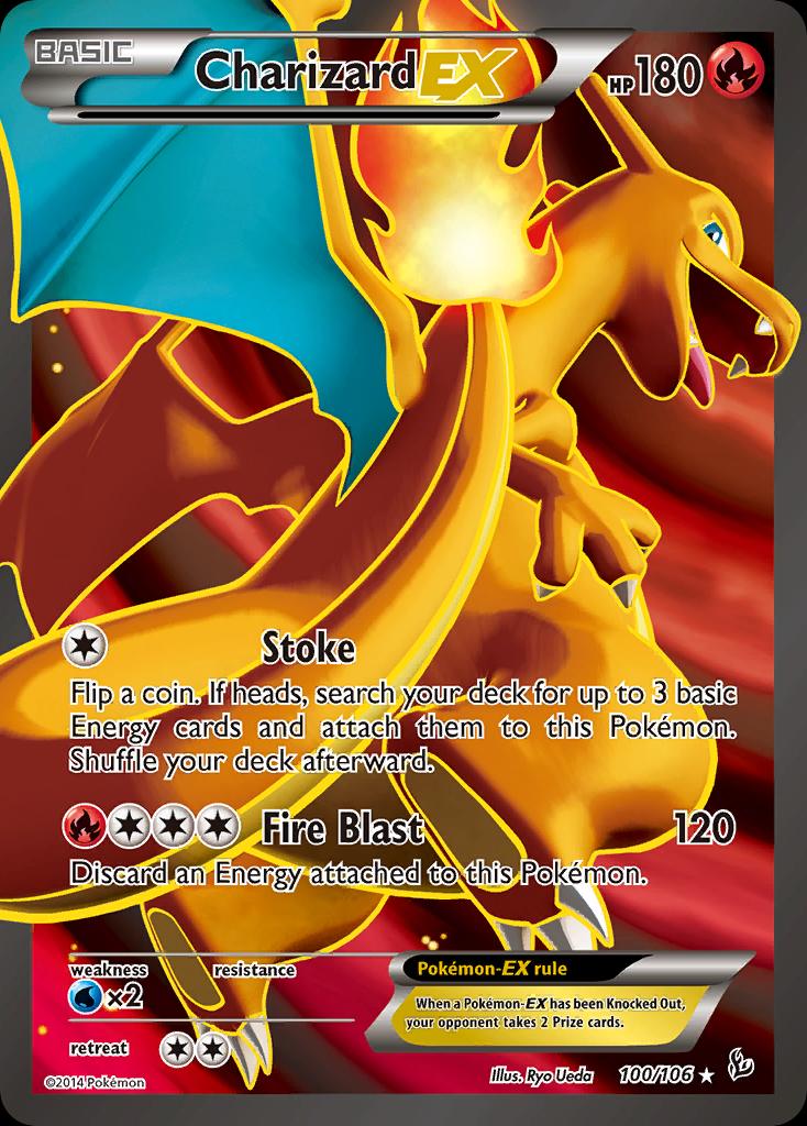 Pokémon-kaart Charizard EX 100/106 Holo Rare uit de set Flashfire Image principale du produit