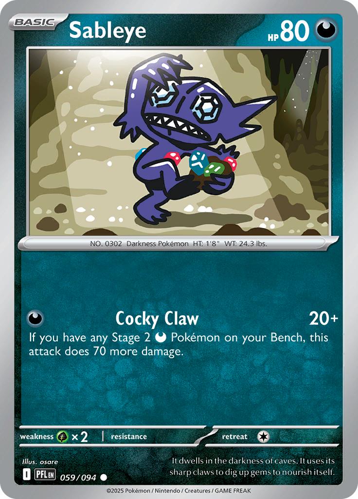 Pokémon-kaart Sableye 059/094 Common uit de set Phantasmal Flames Hauptbild