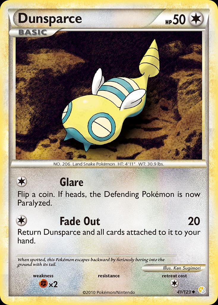 Pokémon-kaart Dunsparce 41/123 Uncommon uit de set HeartGold & SoulSilver