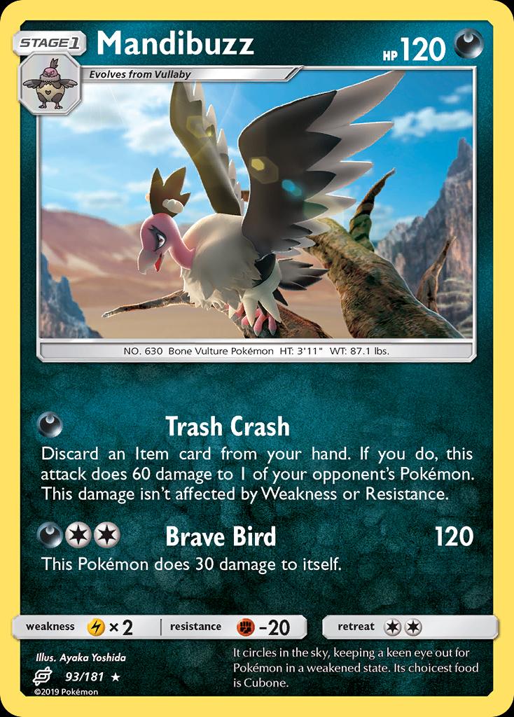Pokémon-kaart Mandibuzz 93/181 Rare uit de set Team Up Image principale du produit