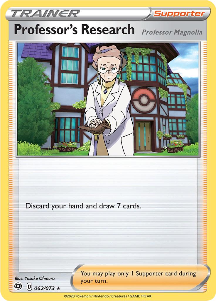 Pokémon-kaart Professor's Research (Professor Magnolia) 062/073 Holo Rare uit de set Champion's Path