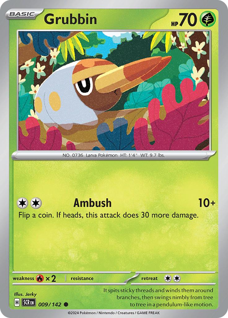 Pokémon-kaart Grubbin 009/142 Common uit de set Stellar Crown