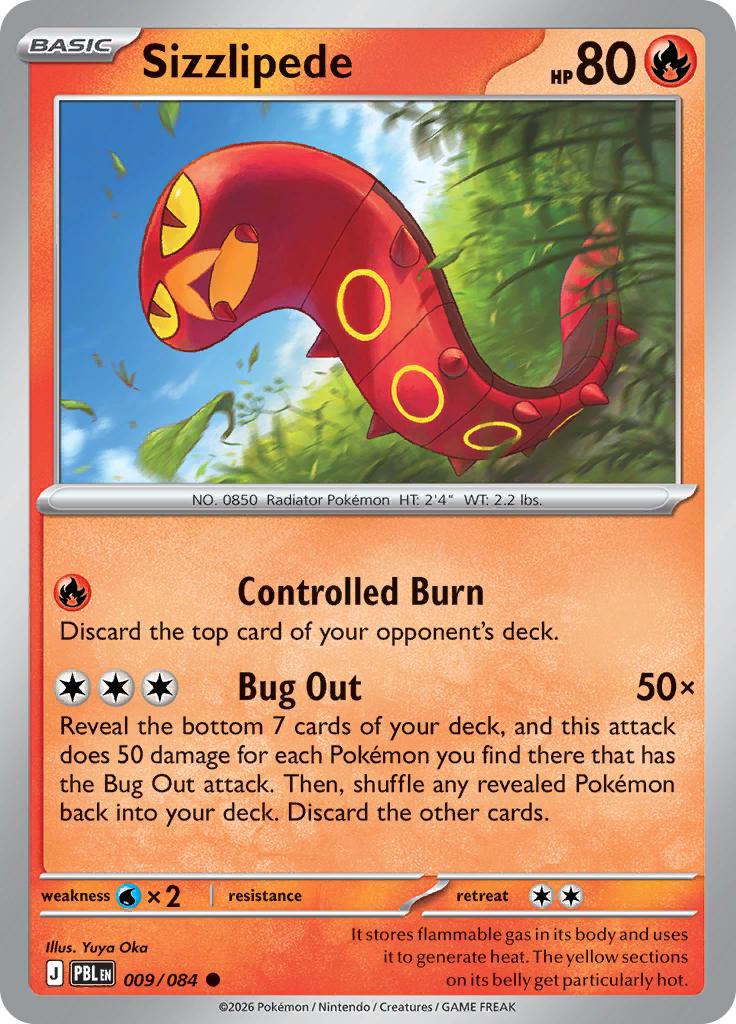 Pokémon-kaart Sizzlipede 009/084 Common uit de set Pitch Black Main image