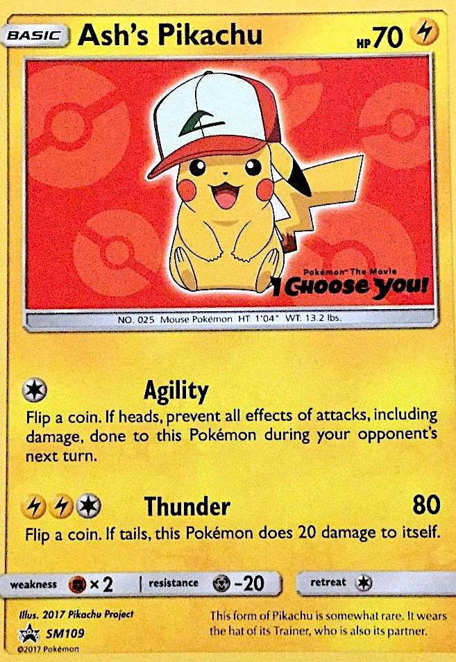 Pokémon-kaart Ash's Pikachu SM109 Promo uit de set SM Black Star Promos Hauptbild