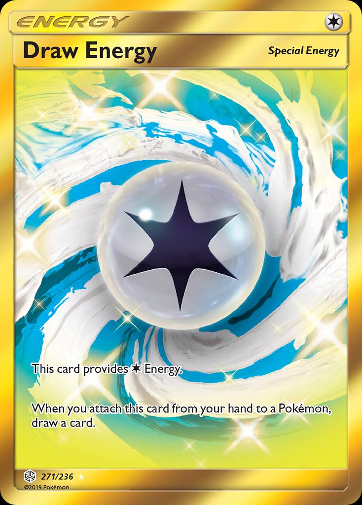 Pokémon-kaart Draw Energy 271/236 Secret Rare uit de set Cosmic Eclipse