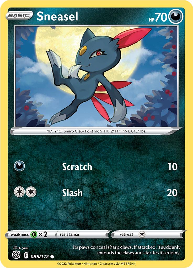 Pokémon-kaart Sneasel 086/172 Common uit de set Brilliant Stars