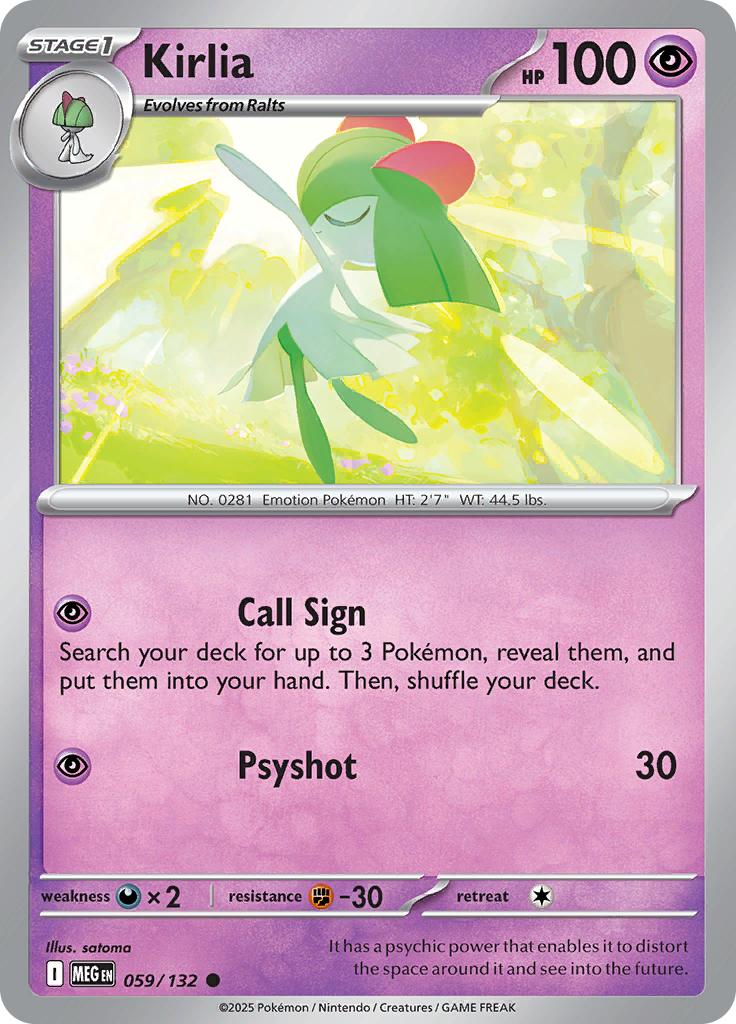 Pokémon-kaart Kirlia 059/132 Common uit de set Mega Evolution