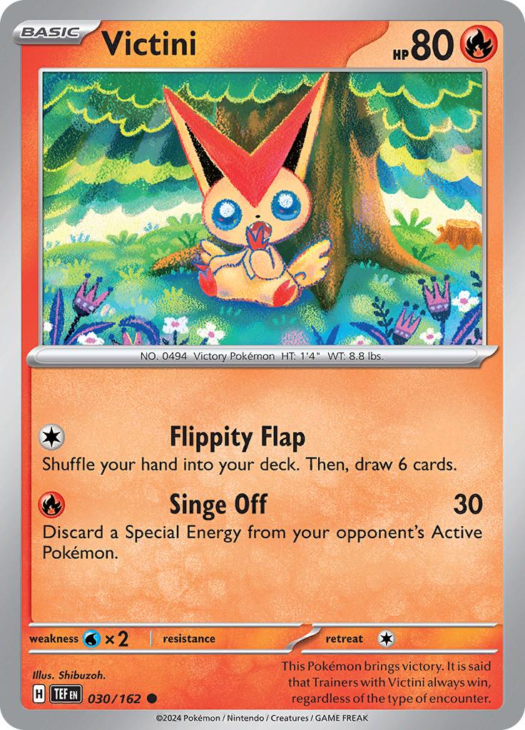 Pokémon-kaart Victini 030/162 Common uit de set Temporal Forces Hoofdafbeelding