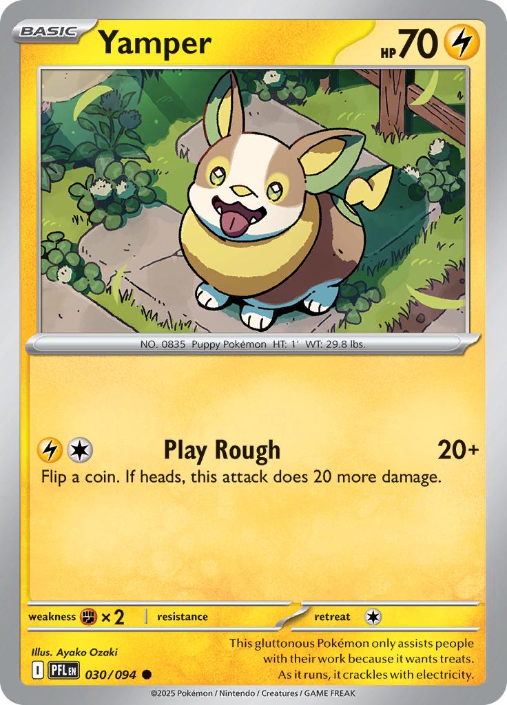 Pokémon-kaart Yamper 030/094 Common uit de set Phantasmal Flames