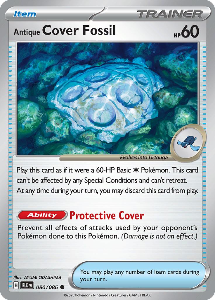 Pokémon-kaart Antique Cover Fossil 080/086 Common uit de set Black Bolt Hauptbild