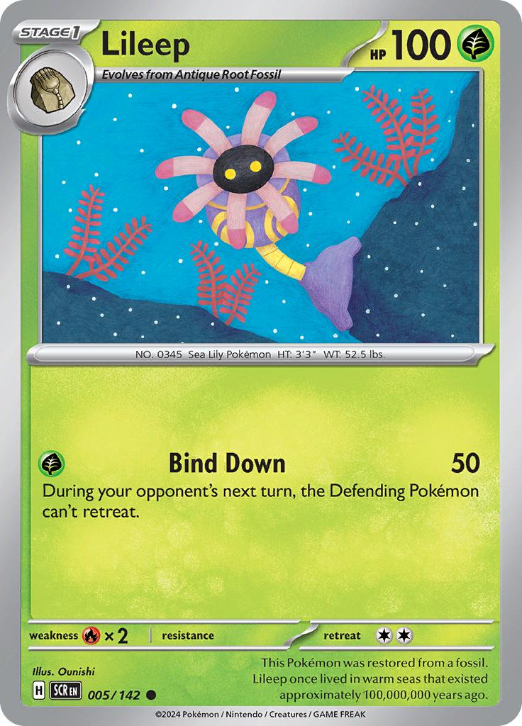 Pokémon-kaart Lileep 005/142 Common uit de set Stellar Crown
