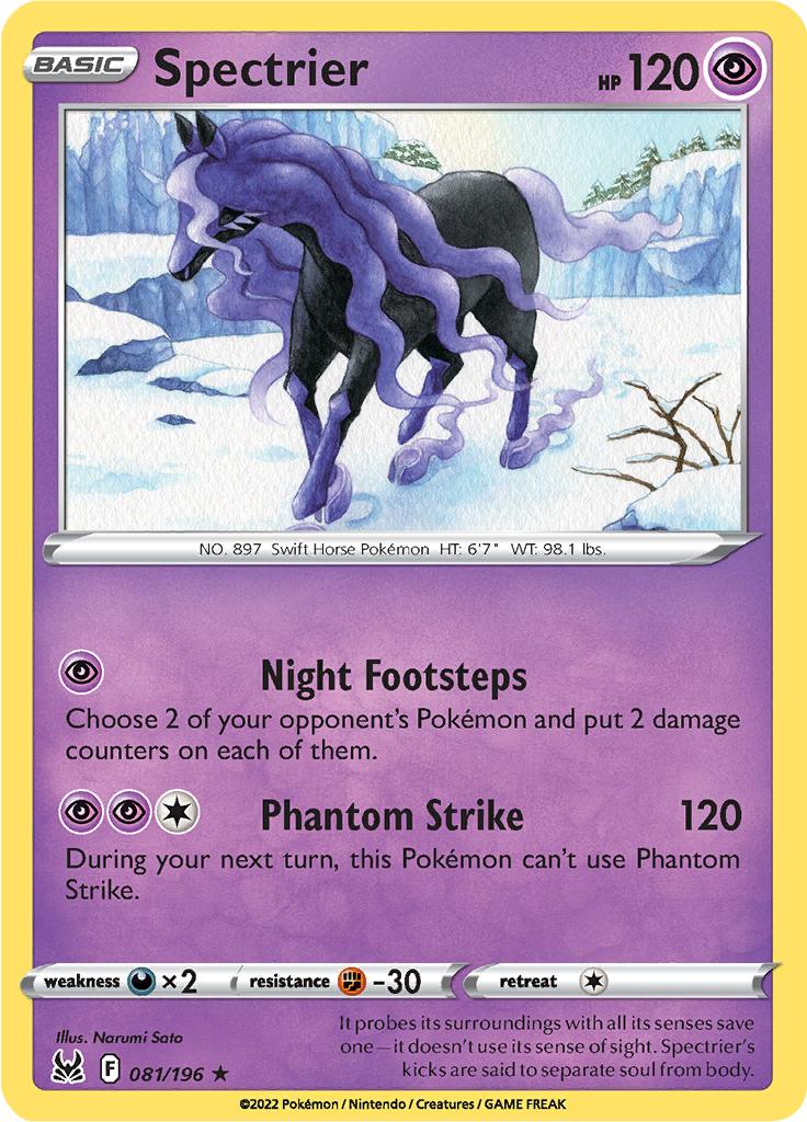 Pokémon-kaart Spectrier 081/196 Holo Rare uit de set Lost Origin Image principale du produit