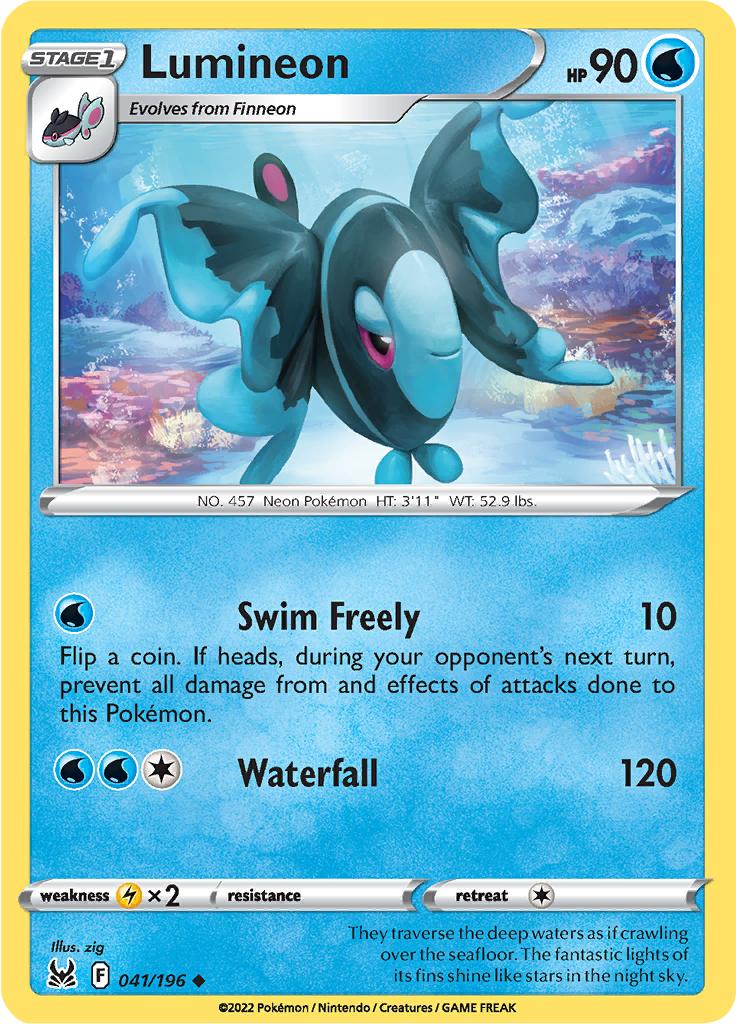 Pokémon-kaart Lumineon 041/196 Uncommon uit de set Lost Origin