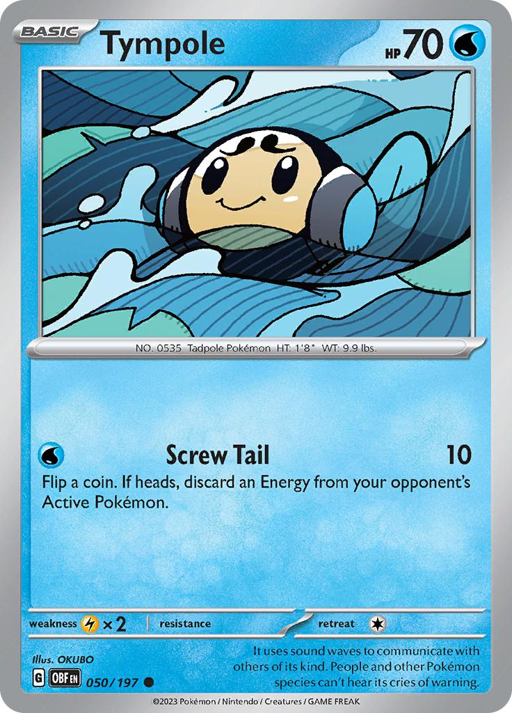 Pokémon-kaart Tympole 050/197 Common uit de set Obsidian Flames