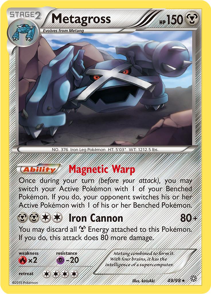 Pokémon-kaart Metagross 49/98 Rare uit de set Ancient Origins