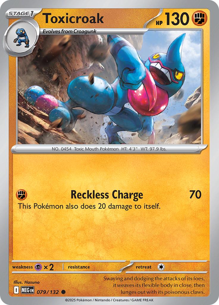 Pokémon-kaart Toxicroak 079/132 Common uit de set Mega Evolution