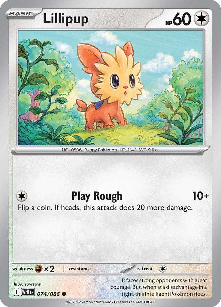 Pokémon-kaart Lillipup 074/086 Common uit de set White Flare