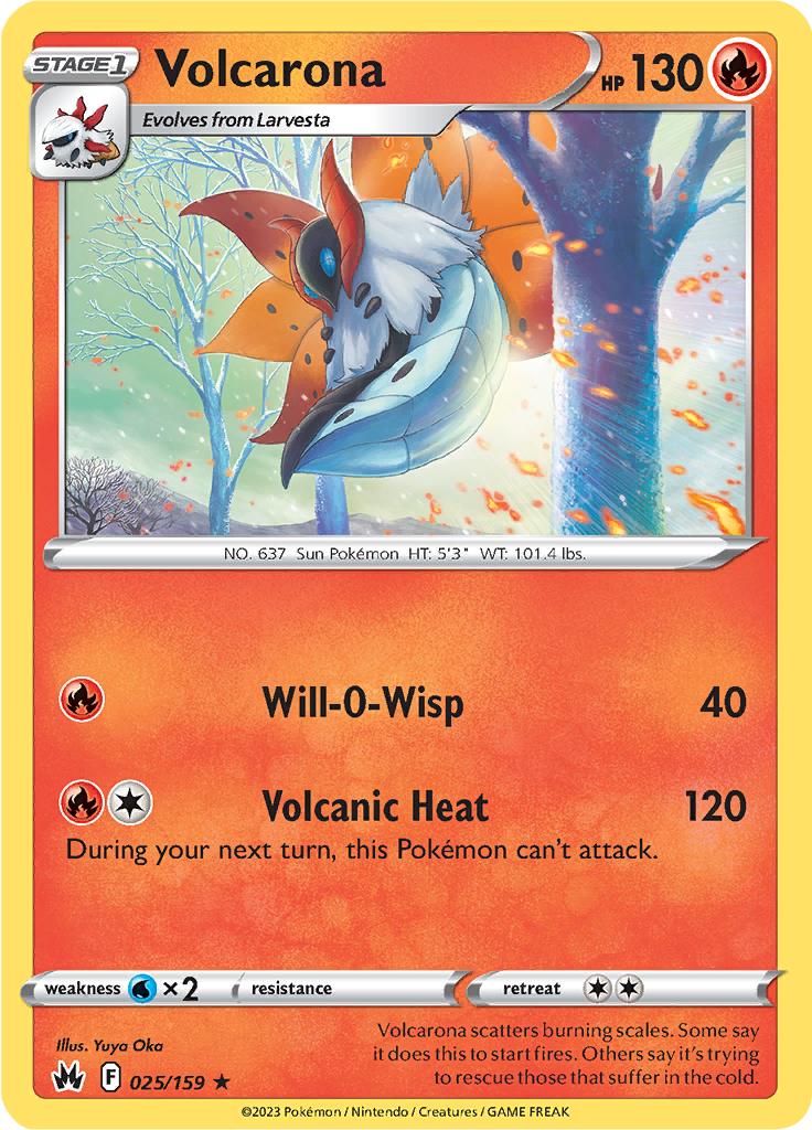 Pokémon-kaart Volcarona 025/159 Rare uit de set Crown Zenith