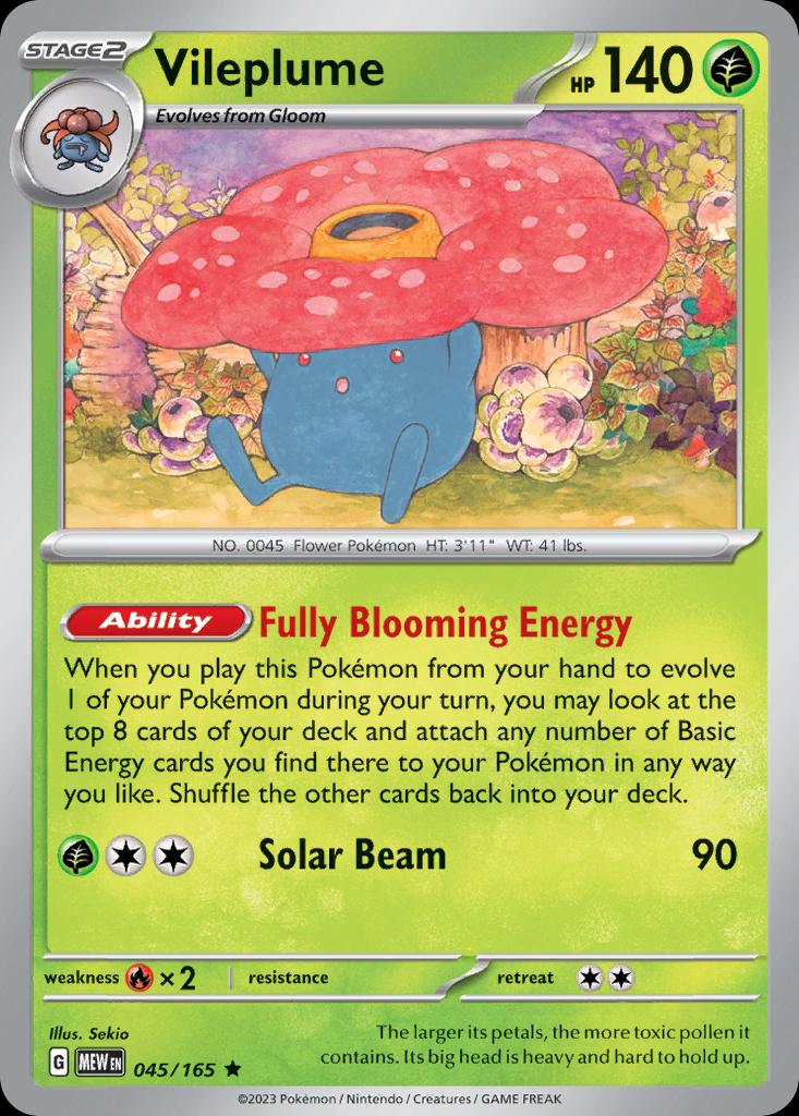 Pokémon-kaart Vileplume 45/165 Rare uit de set 151 Hoofdafbeelding
