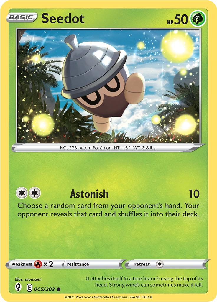 Pokémon-kaart Seedot 005/203 Common uit de set Evolving Skies