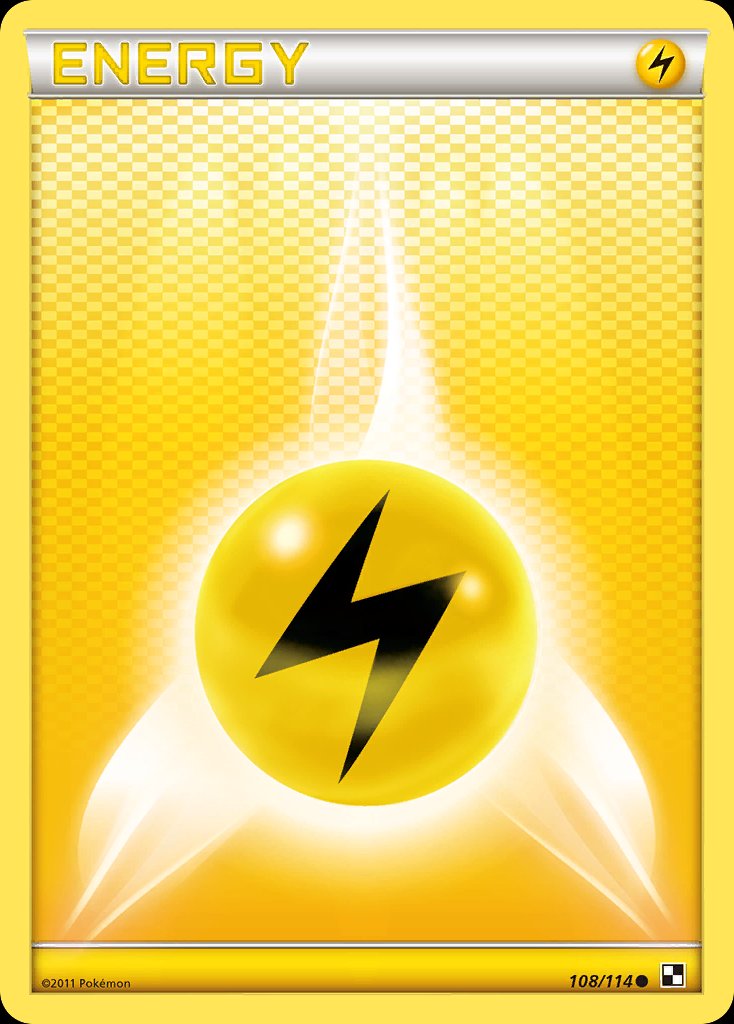 Pokémon-kaart Lightning Energy 108/114 Common uit de set Black & White Main image