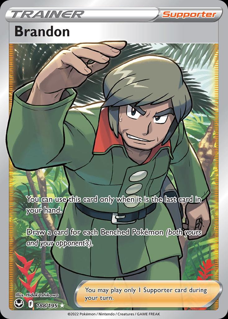 Pokémon-kaart Brandon 188/195 Ultra Rare uit de set Silver Tempest Image principale du produit